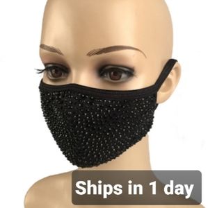 Black Rhinestone Mask